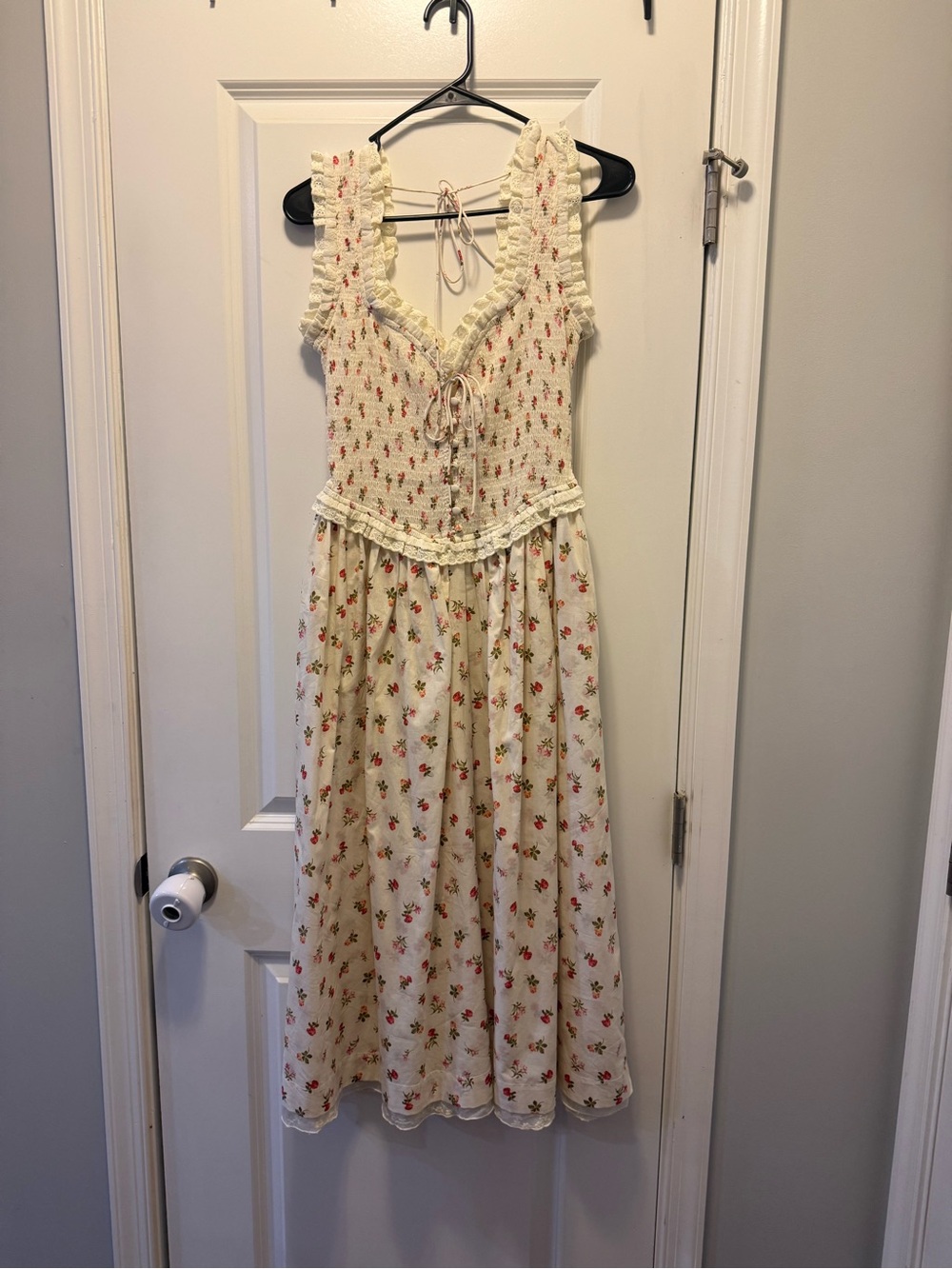 For Love & Lemons Cream Floral Maxi Dress